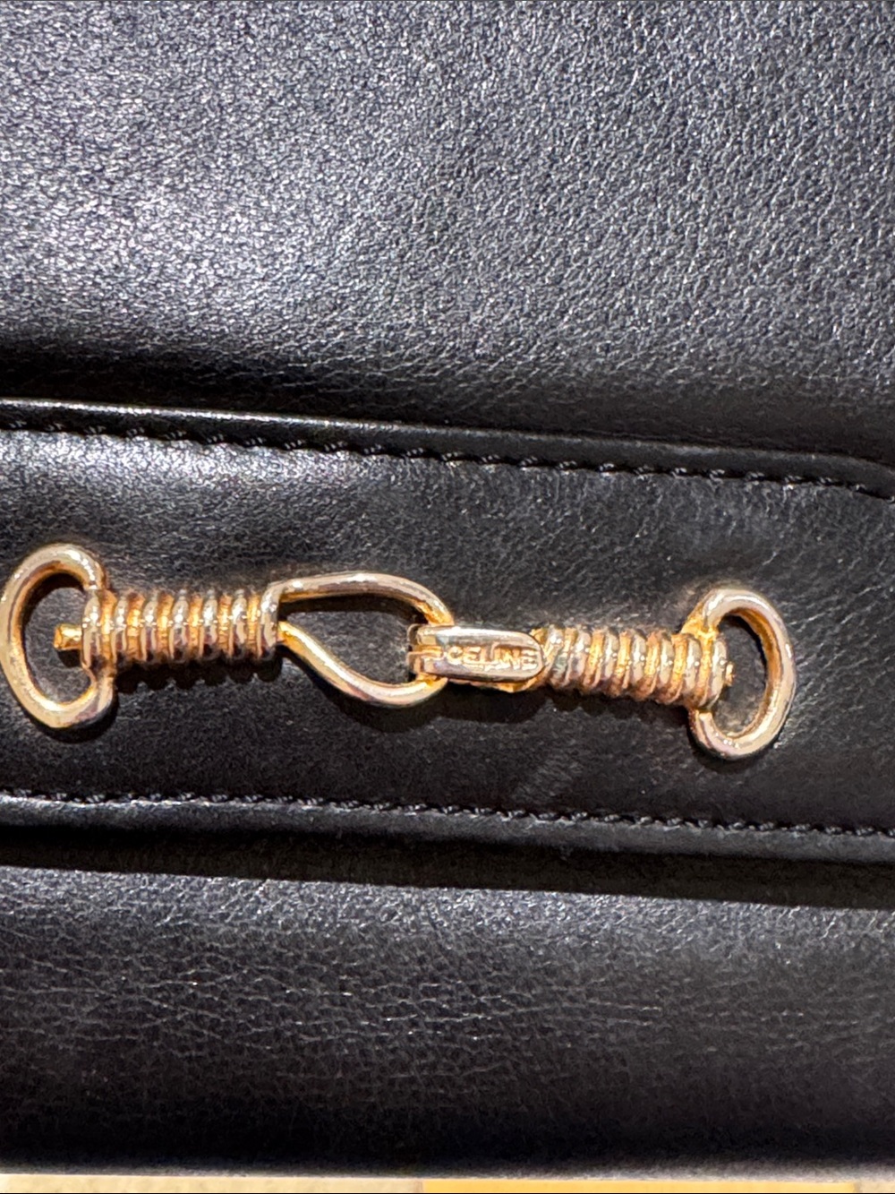 Celine Black and Gold Clutch with Chain Strap - Picture 14 of 15